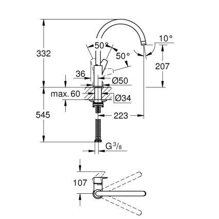 GROHE 30529001 - Dřezová baterie START EDGE lesklý chrom