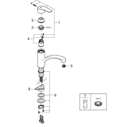 GROHE 305302432 - Dřezová baterie START 184 mm černá