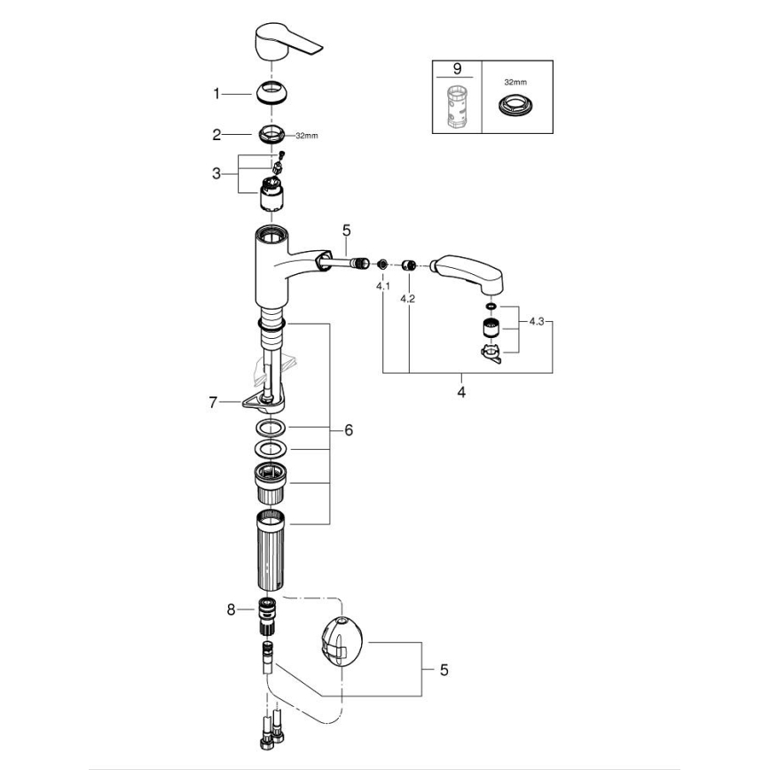 GROHE 305312431 - Dřezová baterie START černá