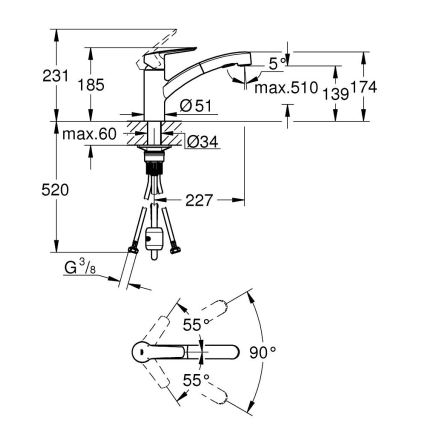 GROHE 305312431 - Dřezová baterie START černá
