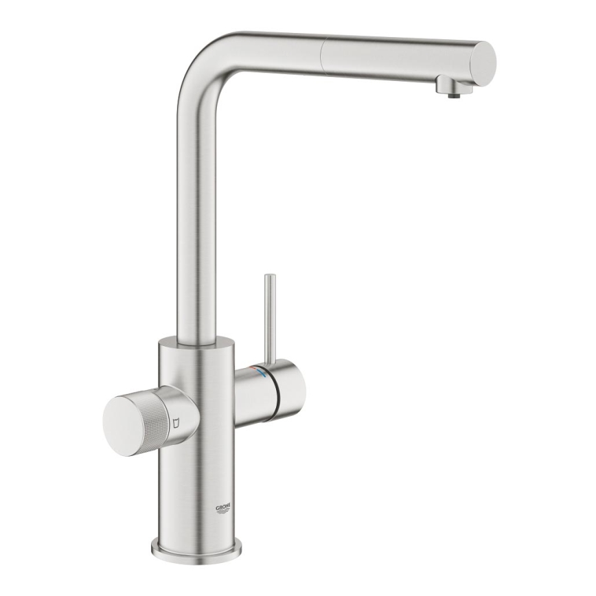 GROHE 30601DC0 - Dřezová baterie BLUE PURE s výsuvnou koncovkou nerez