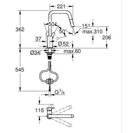 GROHE 30631DC0 - Dřezová baterie START nerez