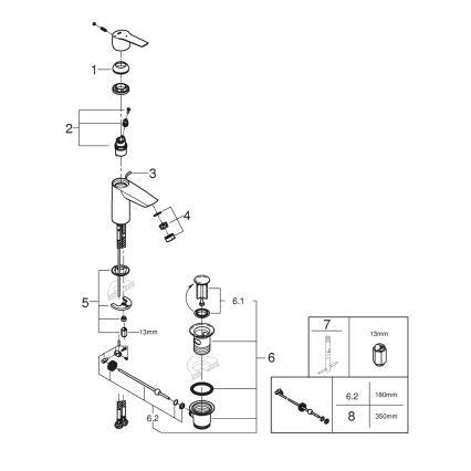 GROHE 31137002 - Umyvadlová baterie QUICKFIX START velikost S lesklý chrom