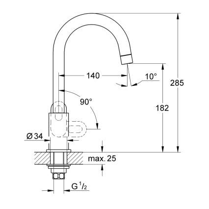 GROHE 31222000 - Dřezová baterie BAULOOP lesklý chrom