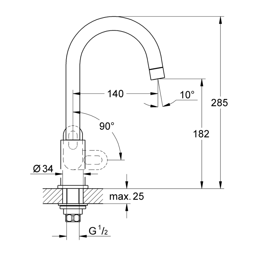GROHE 31222000 - Dřezová baterie BAULOOP lesklý chrom