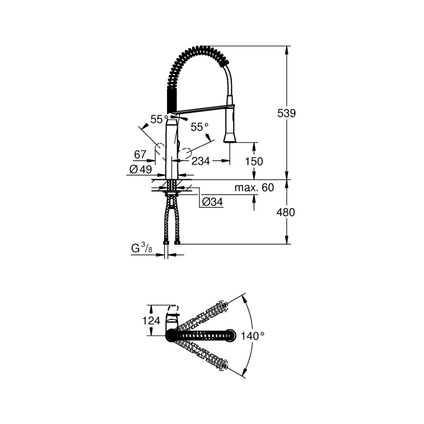 GROHE 31379DC0 - Dřezová baterie K7 nerez