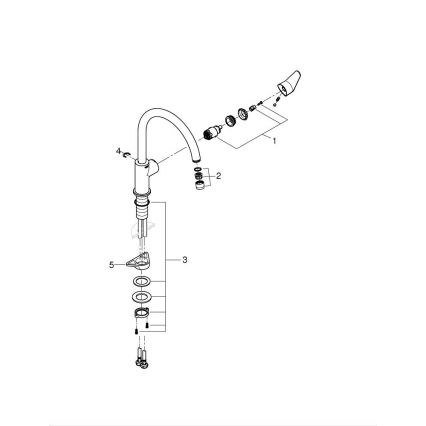 GROHE 31536001 - Dřezová baterie BAUCURVE 332 mm lesklý chrom