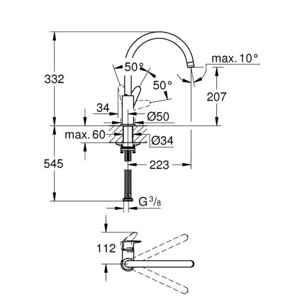 GROHE 31554001 - Dřezová baterie START CURVE lesklý chrom