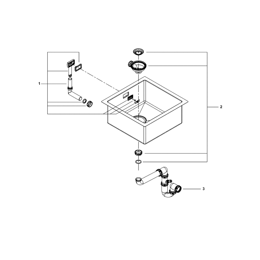 GROHE 31578SD1 - Dřez K700 464 x 464 x 200 nerez