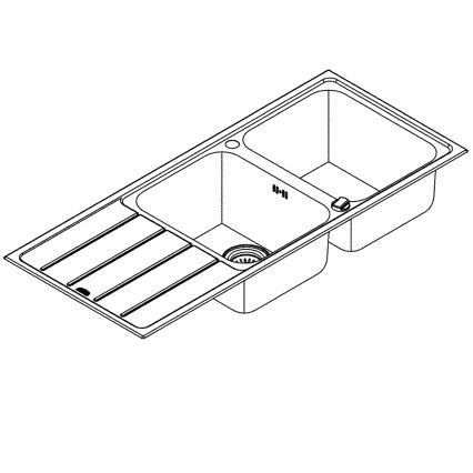 GROHE 31588SD1 - Dřez K500 1160 × 500 mm nerez