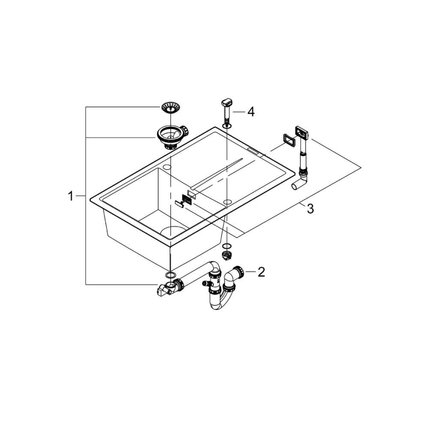 GROHE 31639AP0 - Dřez K400 780 × 500 mm kámen/černá