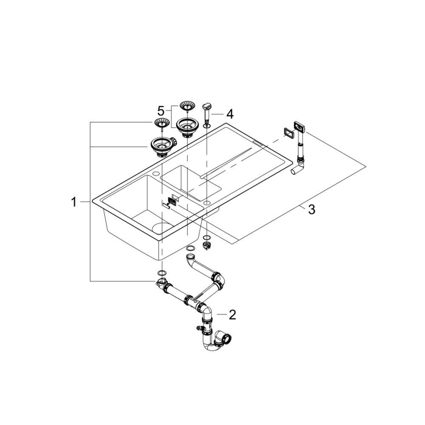 GROHE 31642AP0 - Dřez K400 1000 × 500 mm granit/černá