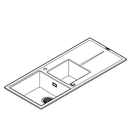 GROHE 31643AP0 - Kompozitní dřez K400 1160 × 500 mm kámen/černá
