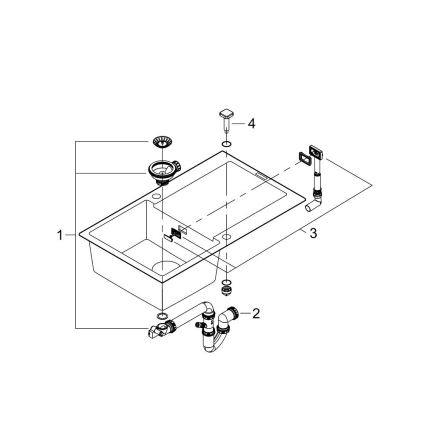 GROHE 31644AP0 - Dřez K500 860 × 500 mm granit/černá