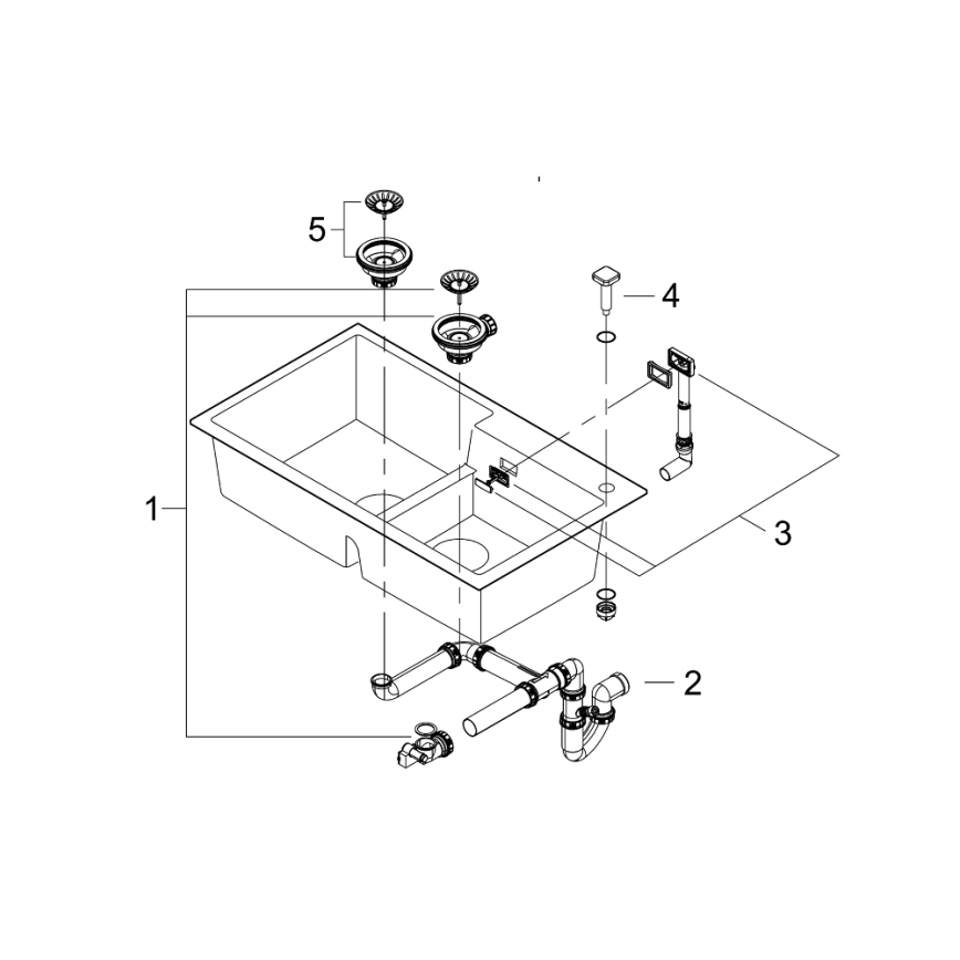 GROHE 31649AP0 - Dřez K500 860 × 500 mm granit/černá