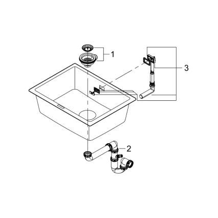 GROHE 31655AP0 - Dřez K700U 610 × 460 mm černý kámen/černá
