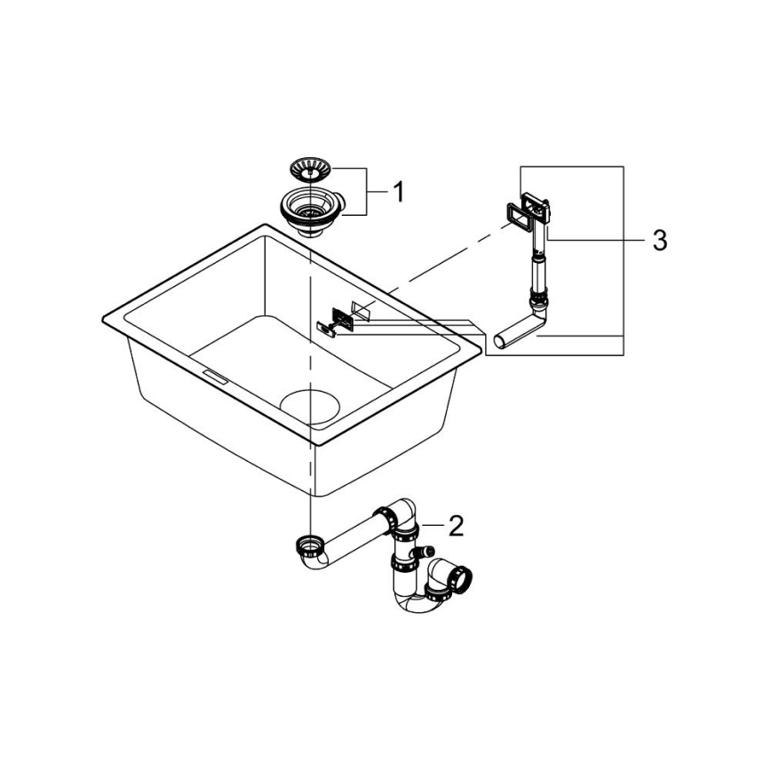GROHE 31655AP0 - Dřez K700U 610 × 460 mm černý kámen/černá