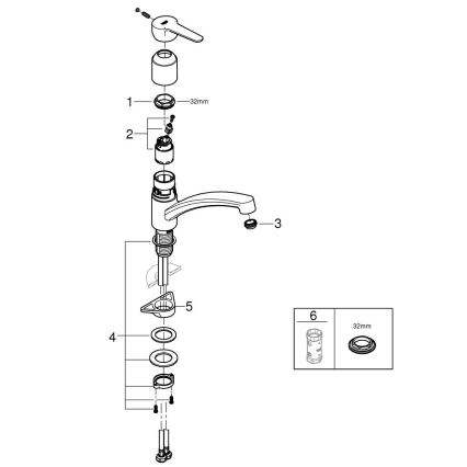 GROHE 31680000 - Dřezová baterie BAUECO lesklý chrom