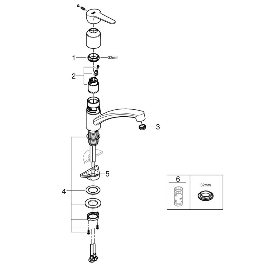 GROHE 31680000 - Dřezová baterie BAUECO lesklý chrom