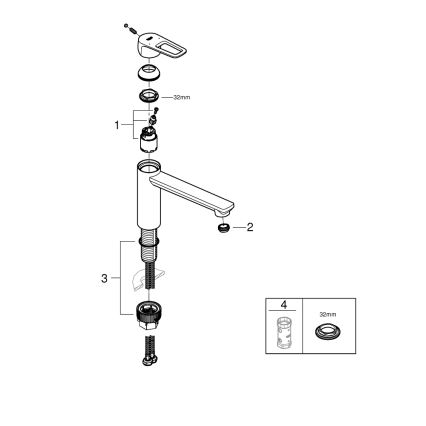 GROHE 31706000 - Dřezová baterie BAULOOP lesklý chrom