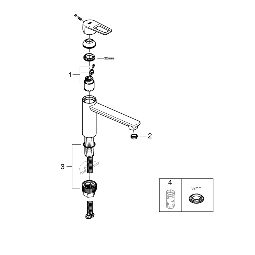 GROHE 31706000 - Dřezová baterie BAULOOP lesklý chrom