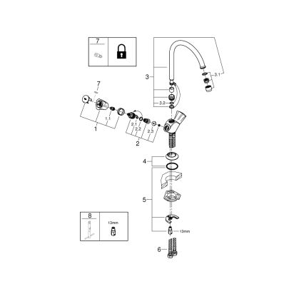 GROHE 31831001 - Dřezová baterie COSTA L lesklý chrom