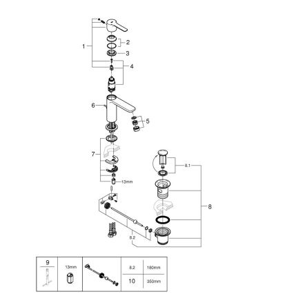 GROHE 32109GL1 - Umyvadlová baterie LINEARE velikost XS zlatá
