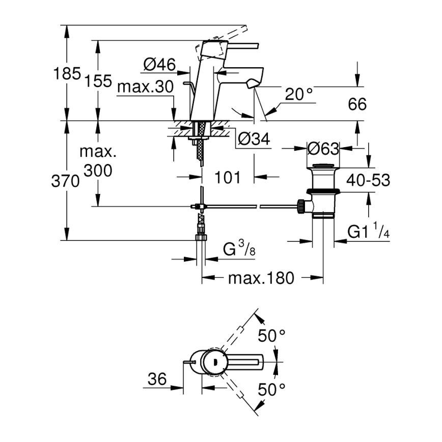 GROHE 32204001 - Umyvadlová baterie CONCETTO DN 15 lesklý chrom