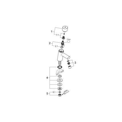 GROHE 32207001 - Stojánkový ventil CONCETTO XS lesklý chrom