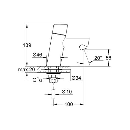 GROHE 32207001 - Stojánkový ventil CONCETTO XS lesklý chrom