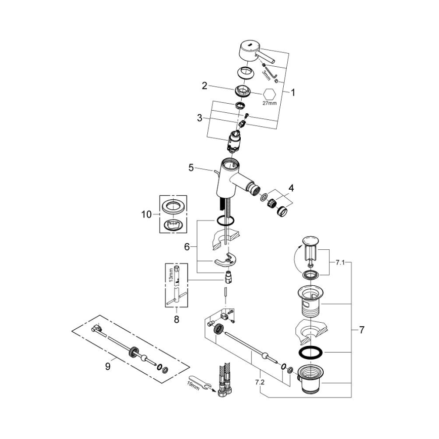 GROHE 32208001 - Bidetová baterie CONCETTO DN 15 lesklý chrom