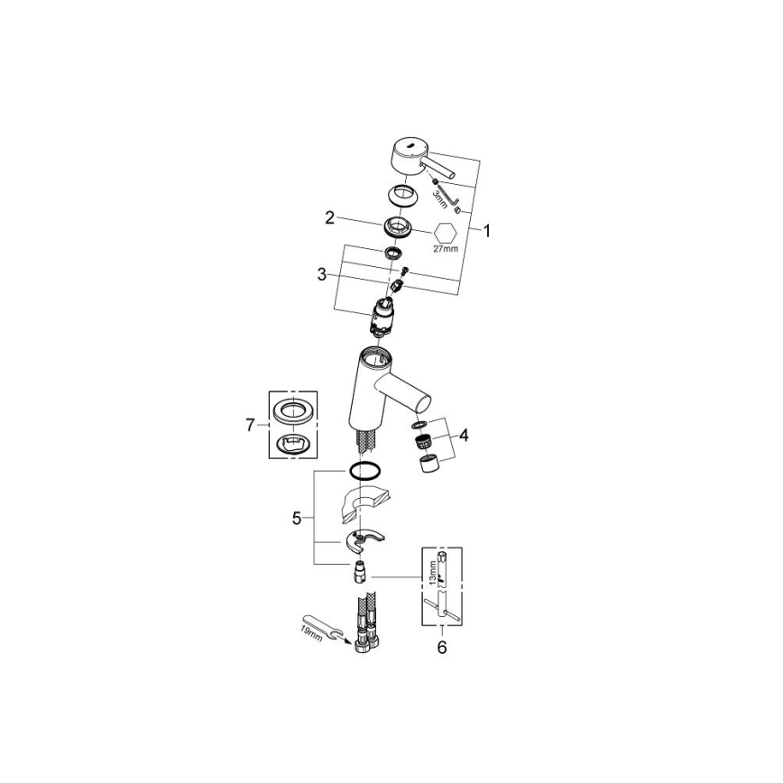 GROHE 3224010E - Umyvadlová baterie CONCETTO DN 15 lesklý chrom