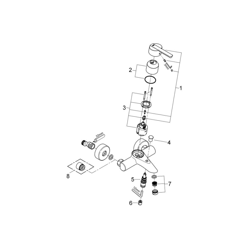 GROHE 32269000 - Vanová baterie FEEL DN 15 lesklý chrom