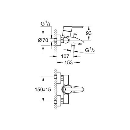 GROHE 32269000 - Vanová baterie FEEL DN 15 lesklý chrom