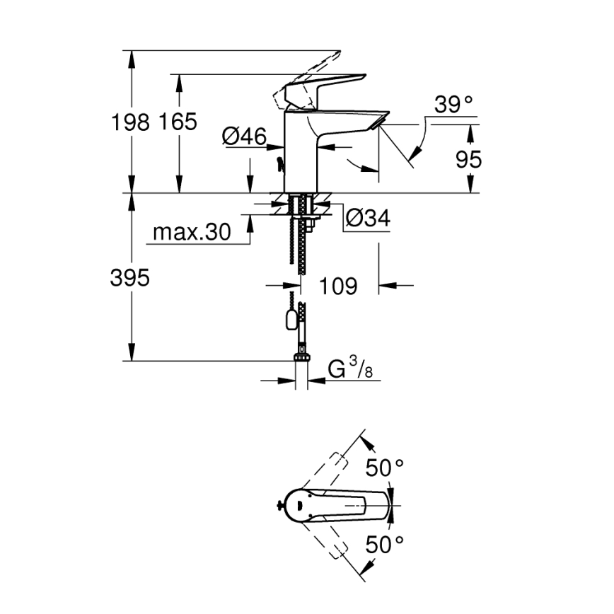 GROHE 32277002 - Umyvadlová baterie START velikost S lesklý chrom