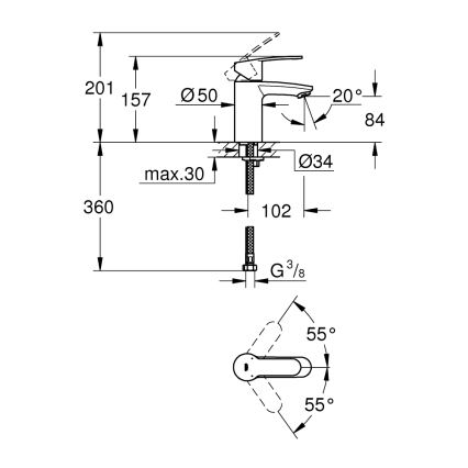 GROHE 3246820E - Umyvadlová baterie EUROSTYLE COSMOPOLITAN velikost S chrom