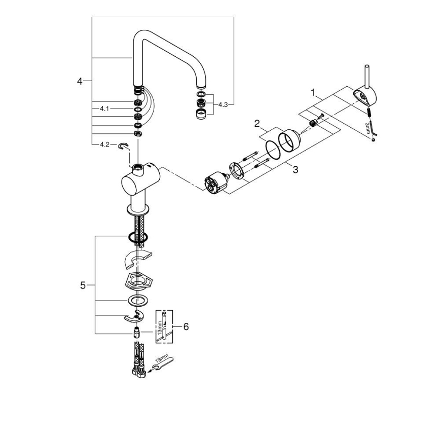 GROHE 32488000 - Dřezová baterie A lesklý chrom