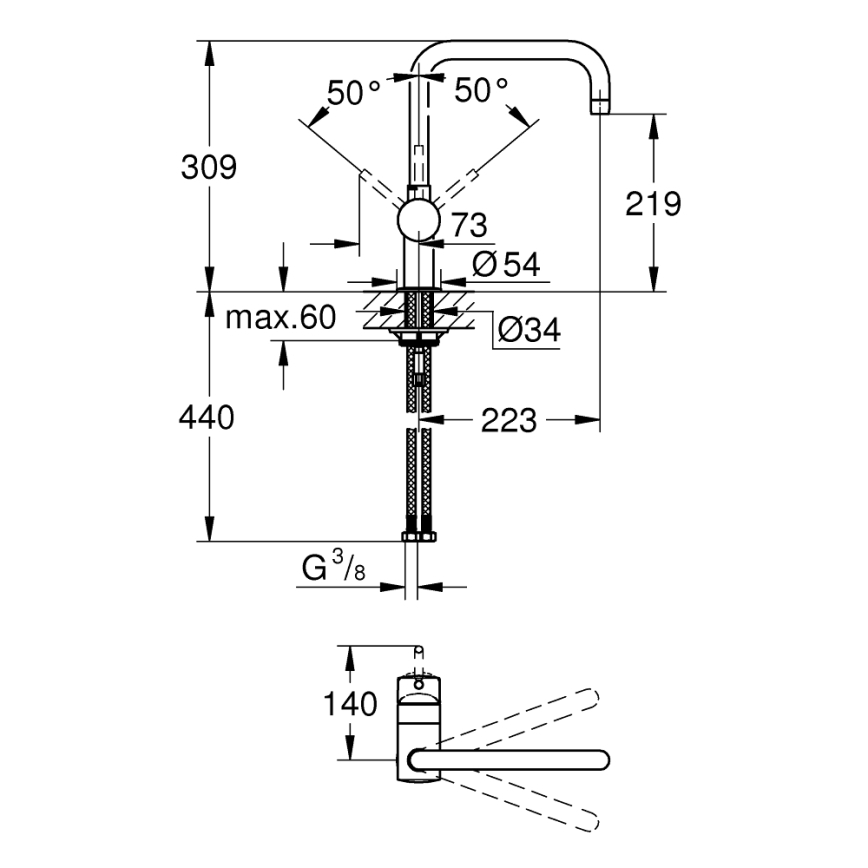 GROHE 32488000 - Dřezová baterie A lesklý chrom