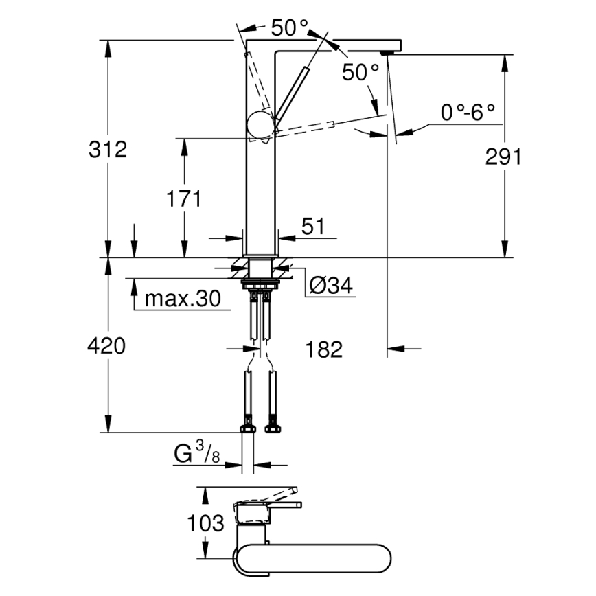 GROHE 32618003 - Umyvadlová baterie PLUS XL lesklý chrom