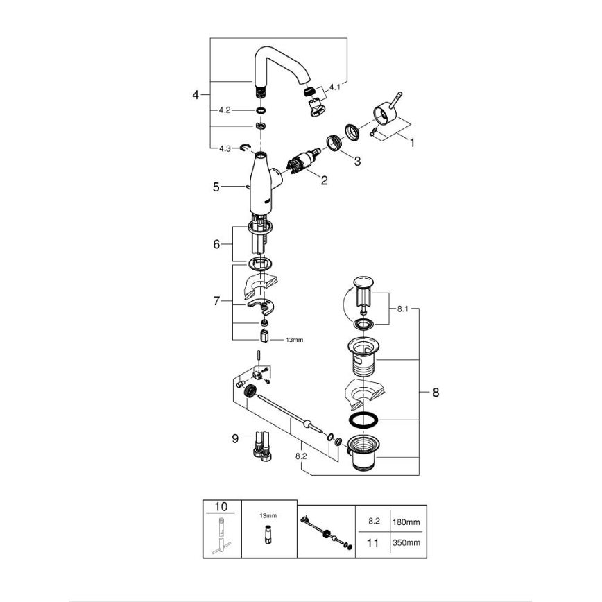 GROHE 32628001 - Umyvadlová baterie ESSENCE velikost L lesklý chrom