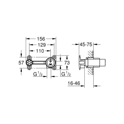 GROHE 32635000 - Podomítková baterie DN 15 DR- mosaz