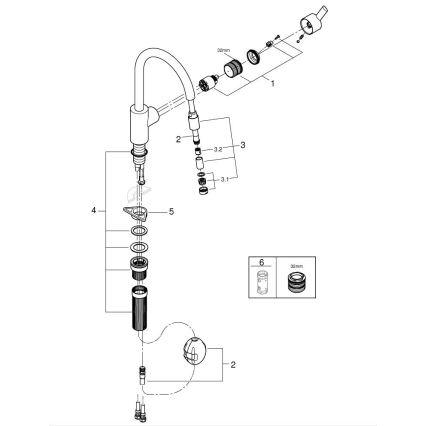 GROHE 32671002 - Dřezová baterie FEEL lesklý chrom