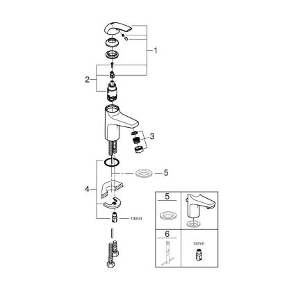 GROHE 32848000 - Umyvadlová baterie BAUCURVE lesklý chrom