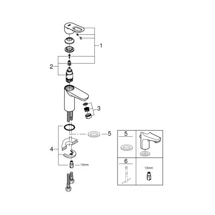 GROHE 32854000 - Umyvadlová baterie BAULOOP lesklý chrom