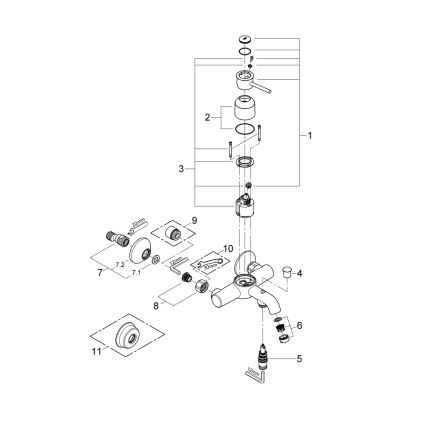 GROHE 32865000 - Vanová baterie BAUCLASSIC DN 15 lesklý chrom