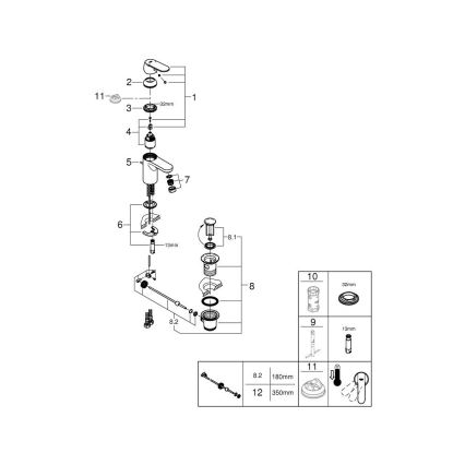 GROHE 32883000 - Umyvadlová baterie GET velikost S lesklý chrom