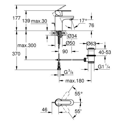 GROHE 32883000 - Umyvadlová baterie GET velikost S lesklý chrom
