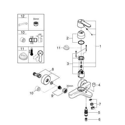 GROHE 32887000 - Vanová baterie GET DN 15 lesklý chrom