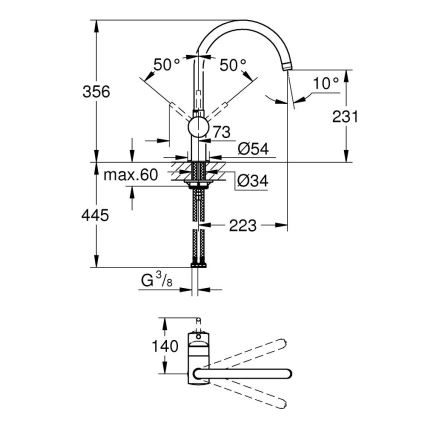 GROHE 32917KS0 - Dřezová baterie A DN 15 černá