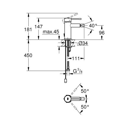 GROHE 32934001 - Bidetová baterie ESSENCE DN 15 lesklý chrom